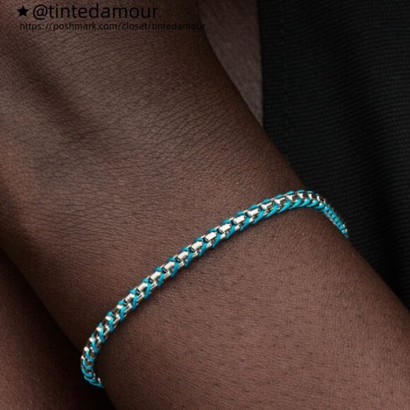Pandora Blue Cord Snake Chain Bracelet - Picture 2 of 2